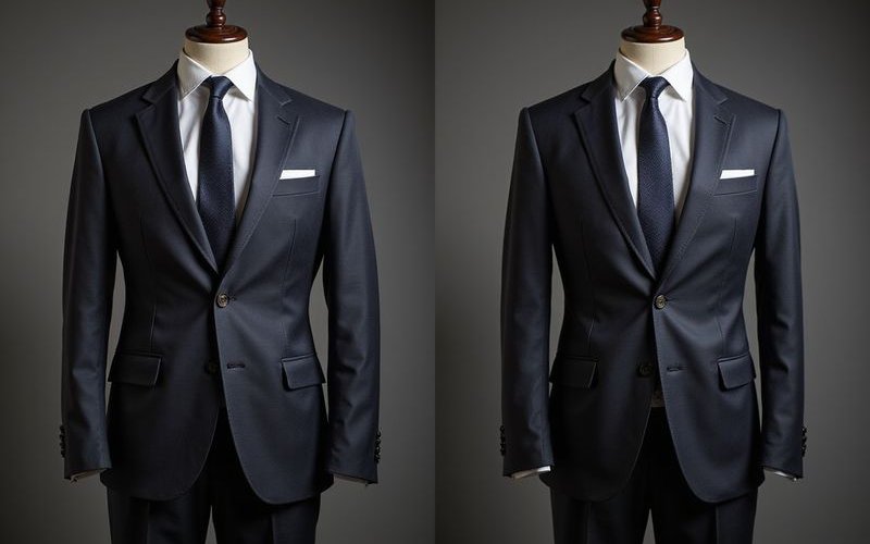 Before and after of successful suit alterations